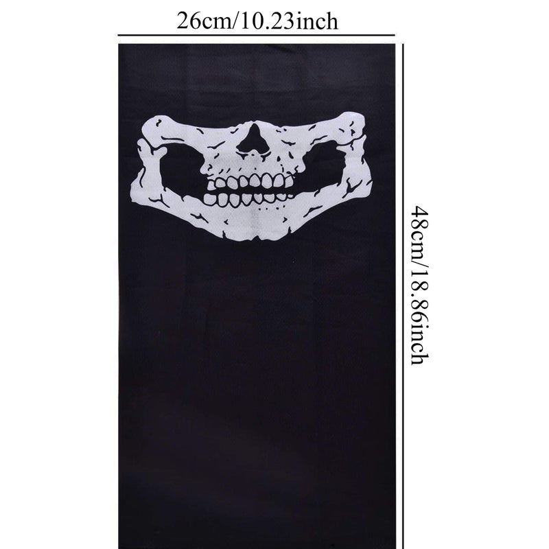 ZKSM 3Pcs Breathable Face Masks Skull Mask Seamless Balaclava Mask Headwear Scarf (white) - Image 4